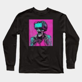 Zombie Wearing VR Glasses Long Sleeve T-Shirt